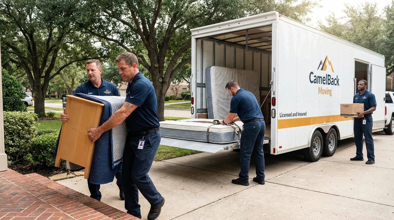 Crew loading residential truck for cross-state move from East Stroudsburg, PA