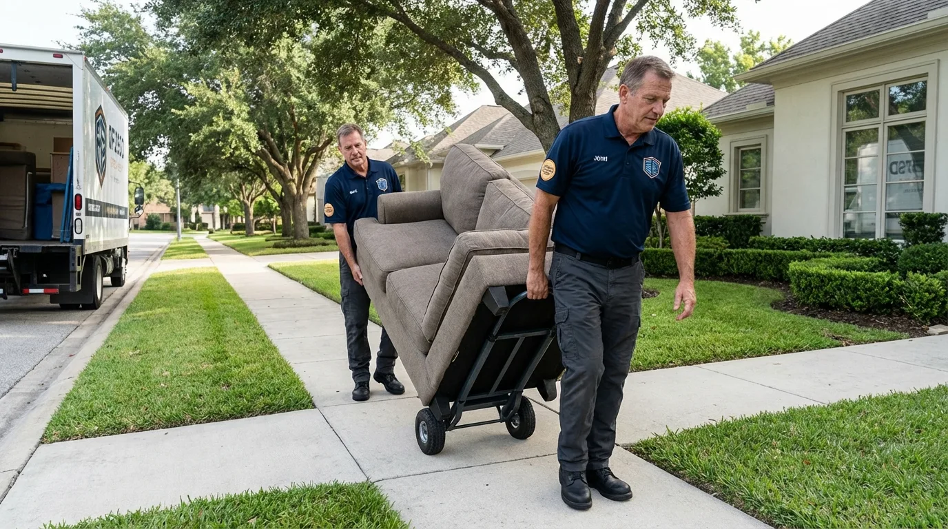Local residential moving crew loading furniture in East Stroudsburg, PA
