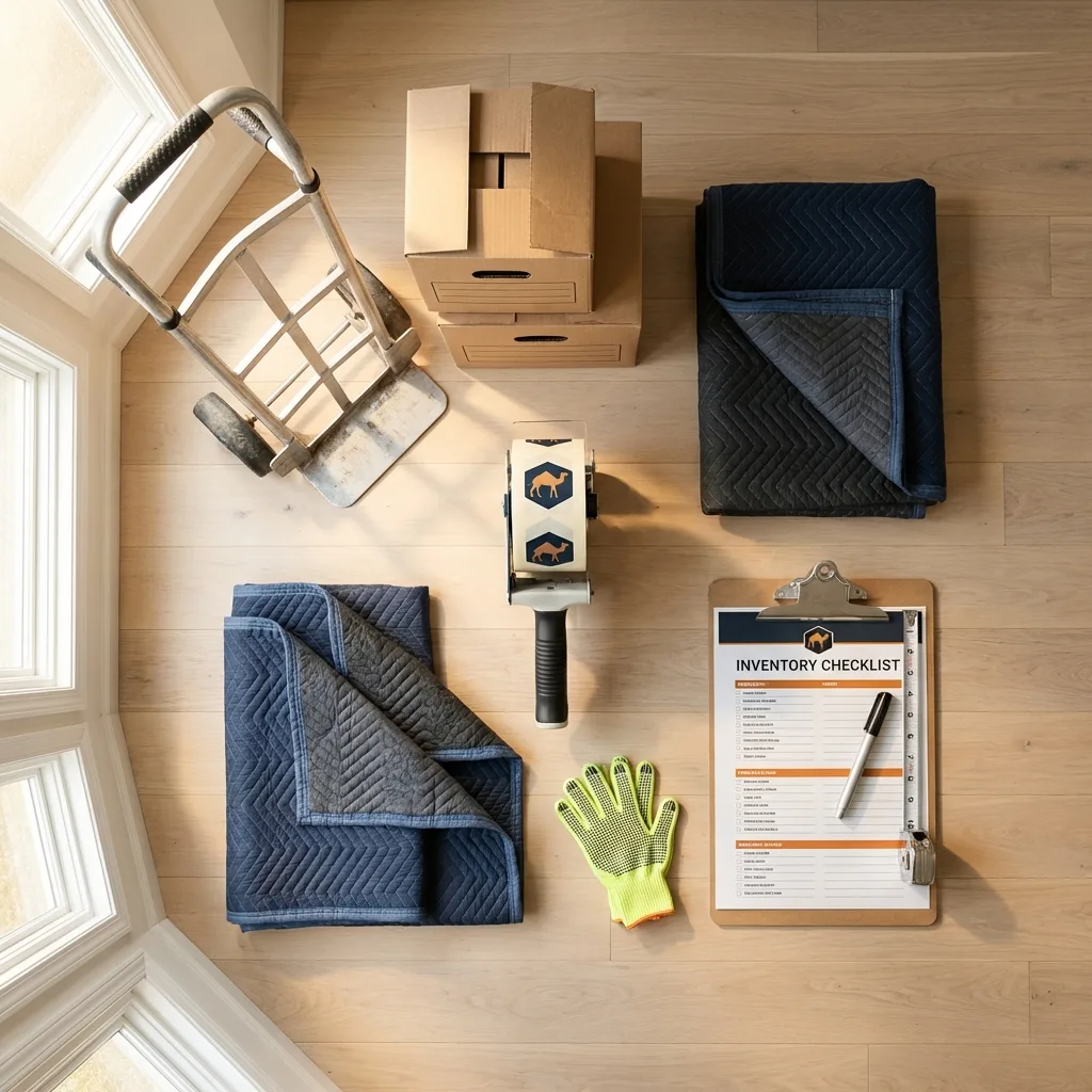 Professional moving supplies and packing materials layout for East Stroudsburg residential relocations
